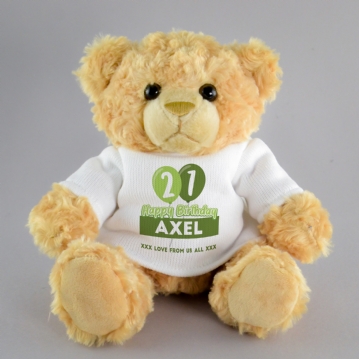 Personalised 21st Birthday Balloon Teddy Bear