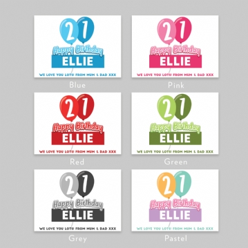 Personalised 21st Birthday Balloon Teddy Bear