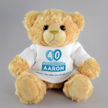 Personalised 40th Birthday Balloon Teddy Bear