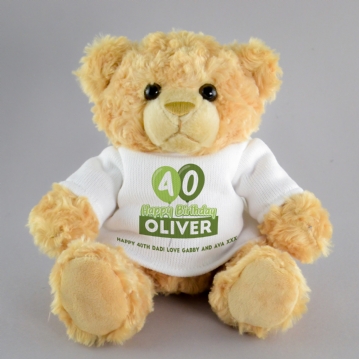 Personalised 40th Birthday Balloon Teddy Bear
