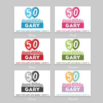 Personalised 50th Birthday Balloon Teddy Bear