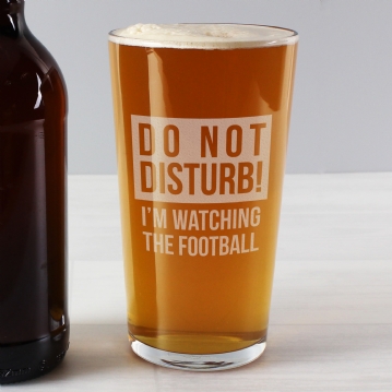 Do Not Disturb Football Beer Glass