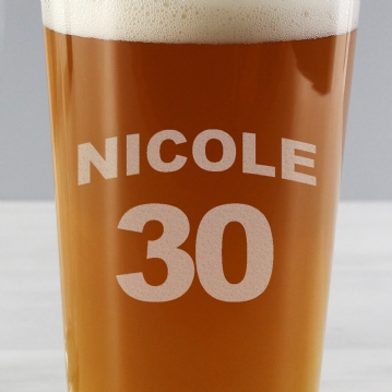 Personalised Football Shirt Pint Glass