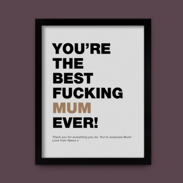 Swearing Best Mum Ever Personalised Print