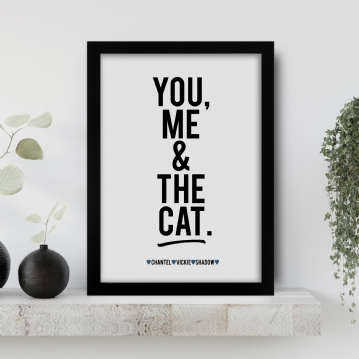 Personalised You, Me & The Cat(s) Name Print with Frame Options