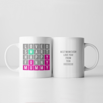 Personalised Mummy Word Puzzle Mug