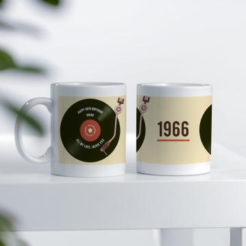 Personalised 60th Birthday Retro Record Mug