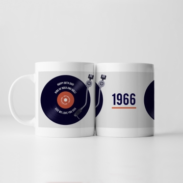 Personalised 60th Birthday Retro Record Mug