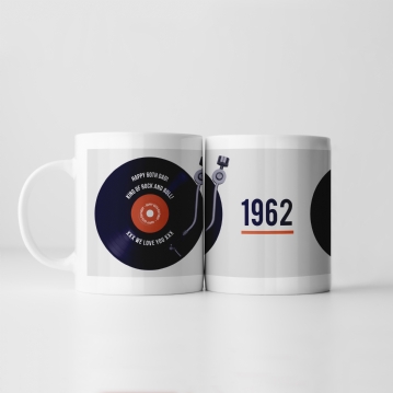 Personalised 60th Birthday Retro Record Mug