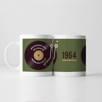Personalised 60th Birthday Retro Record Mug