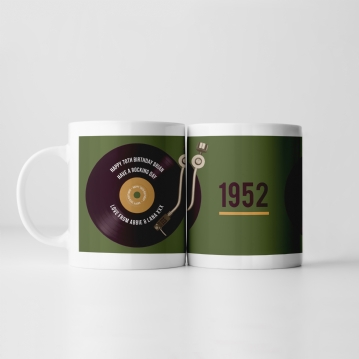 Personalised 70th Retro Record Mug