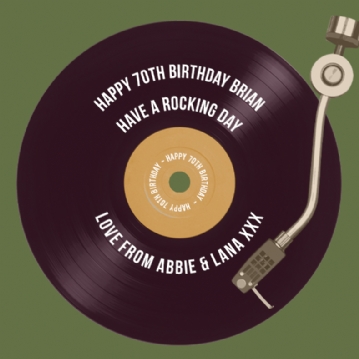 Personalised 70th Retro Record Mug