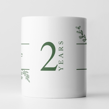 Botanical Personalised 2nd Wedding Anniversary Mug