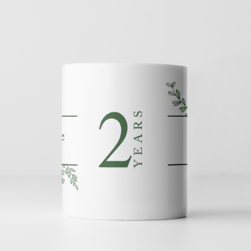 Botanical Personalised 2nd Wedding Anniversary Mug