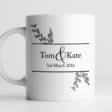 Botanical Personalised 10th Wedding Anniversary Mug
