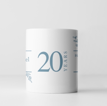 Personalised Personalised Botanical 20th Wedding Anniversary Mug