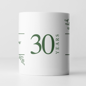 Botanical Personalised 30th Wedding Anniversary Mug