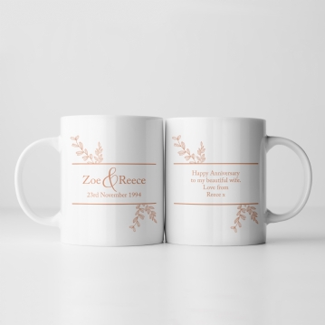 Botanical Personalised 30th Wedding Anniversary Mug