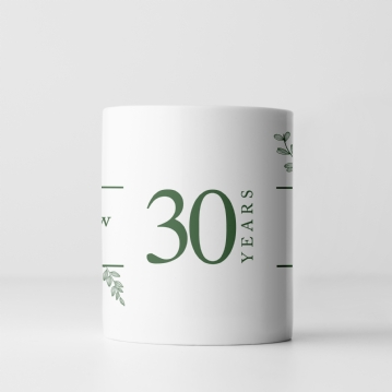 Botanical Personalised 30th Wedding Anniversary Mug