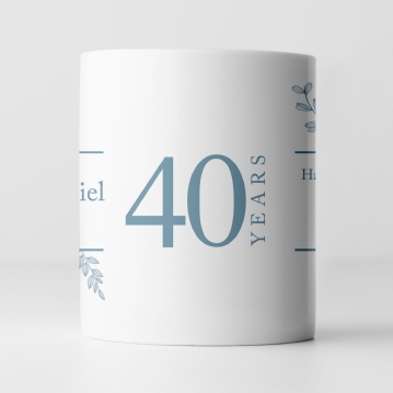 Botanical Personalised 40th Anniversary Mug