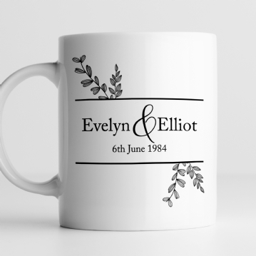 Botanical Personalised 40th Anniversary Mug