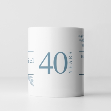Botanical Personalised 40th Anniversary Mug