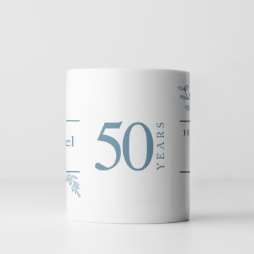 Botanical Personalised 50th Wedding Anniversary Mug