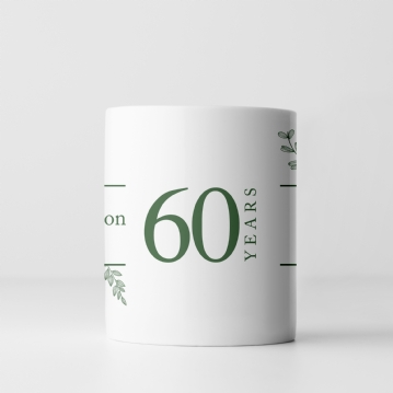Botanical Personalised 60th Wedding Anniversary Mug