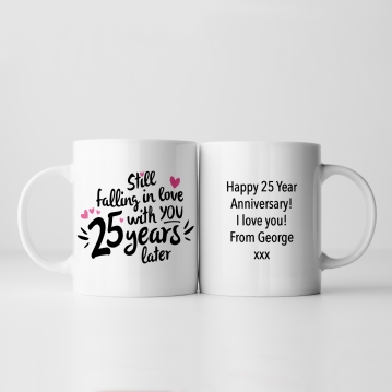 Still Falling in Love 25 Years Later Personalised Mug 