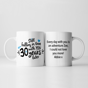 Still Falling in Love 30 Years Later Personalised Mug