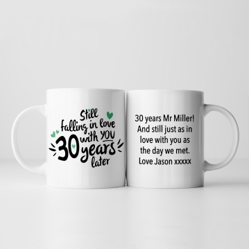 Still Falling in Love 30 Years Later Personalised Mug