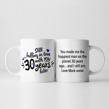 Still Falling in Love 30 Years Later Personalised Mug