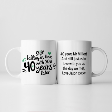 Still Falling in Love 40 Years Later Personalised Mug 