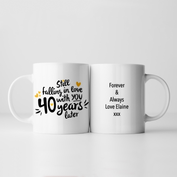 Still Falling in Love 40 Years Later Personalised Mug 