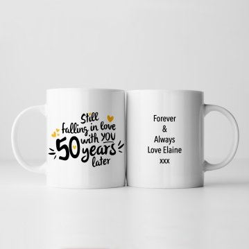 Still Falling in Love 50 Years Later Personalised Mug