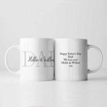 Personalised Dad and Children's Names Mug