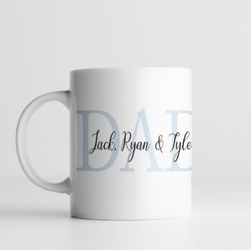 Personalised Dad and Children's Names Mug