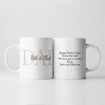 Personalised Dad and Children's Names Mug