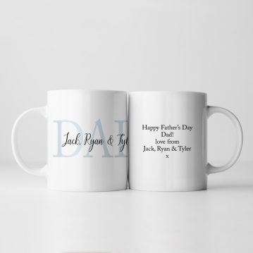 Personalised Dad and Children's Names Mug