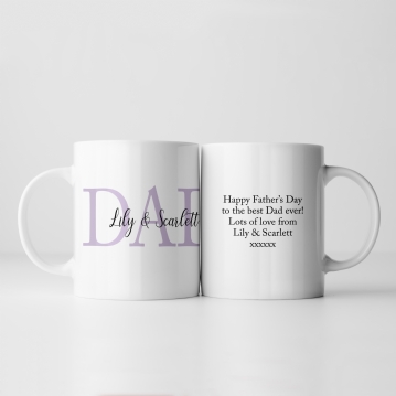 Personalised Dad and Children's Names Mug