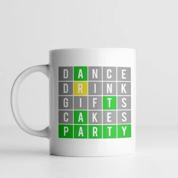 Party Word Puzzle Personalised Mug