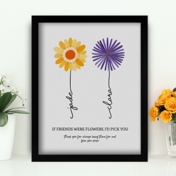 Personalised If Friends Were Flowers Print