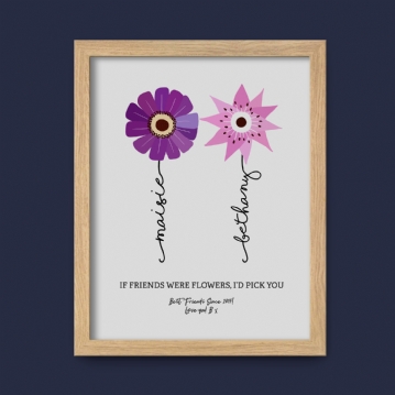 Personalised If Friends Were Flowers Print