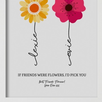 Personalised If Friends Were Flowers Print
