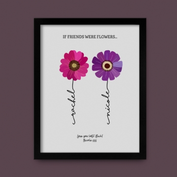Bunch of Flowers with Name Stems Personalised Print