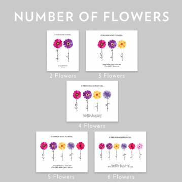 Bunch of Flowers with Name Stems Personalised Print
