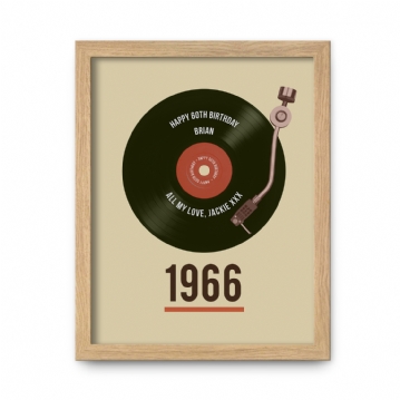 Personalised 60th Birthday Retro Record Print