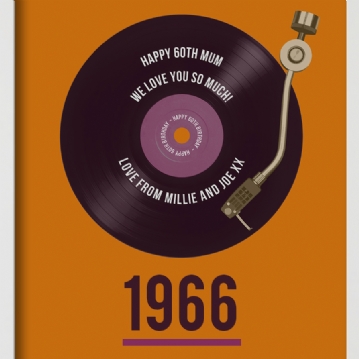 Personalised 60th Birthday Retro Record Print