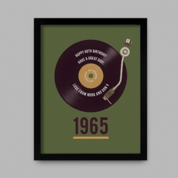 Personalised 60th Birthday Retro Record Print