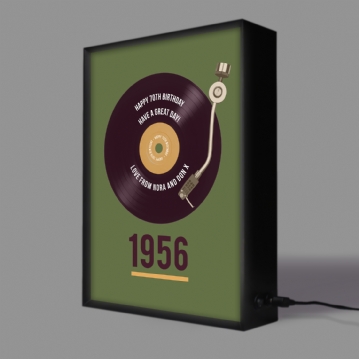 Personalised 70th Birthday Retro Record Light Box